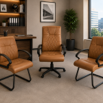 Ensemble Fauteuil en simili cuir Marron  Réf. B3392