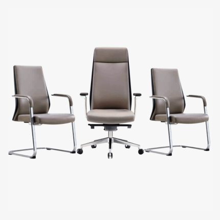 Ensemble Fauteuil en cuir taupe