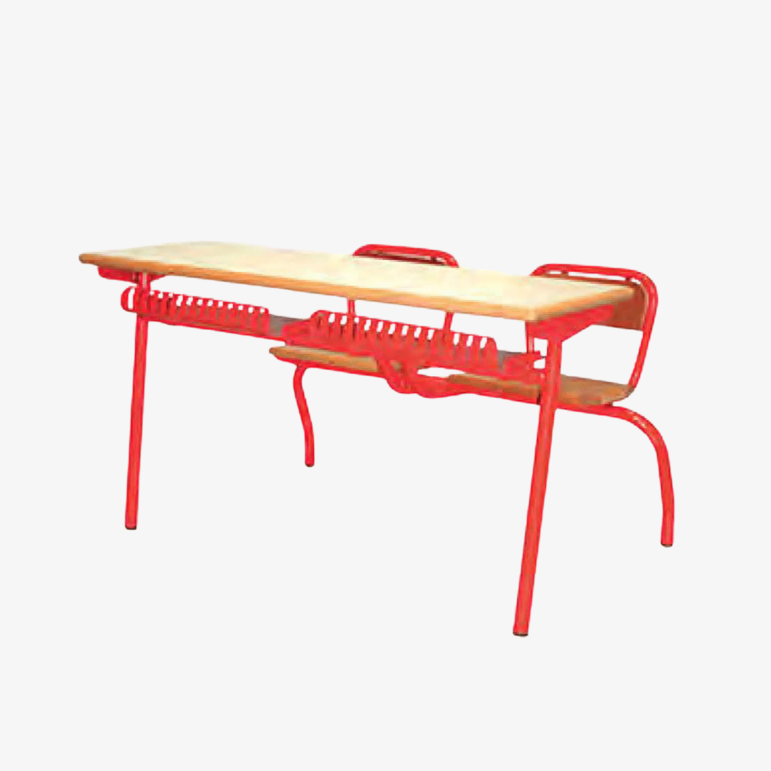 Table-pupitre-scolaire-avec-sieges-attaches.png Table pupitre scolaire avec sièges attachés – Image 1