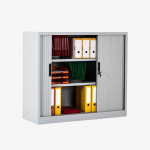 Armoire basse à rideaux