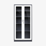 Armoire de rangement avec portes en verre sécurisé