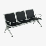 Banc d’accueil 3 places – Siège de salle d’attente en métal avec coussins