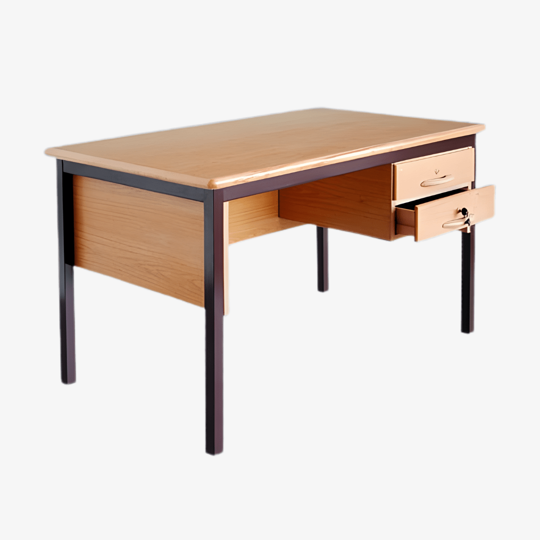 bureau-scolaire-en-bois-avec-structure-metallique.png Bureau scolaire en bois avec structure métallique – Image 1