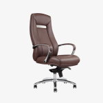 Fauteuil de direction cuir avec dossier haut et lignes arrondies